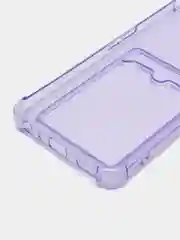 Лавандовый чехол противоударный для Realme C35 (Реалми С35), прозрачный, с карманом для карты