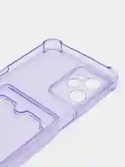 Лавандовый чехол противоударный для Realme C35 (Реалми С35), прозрачный, с карманом для карты