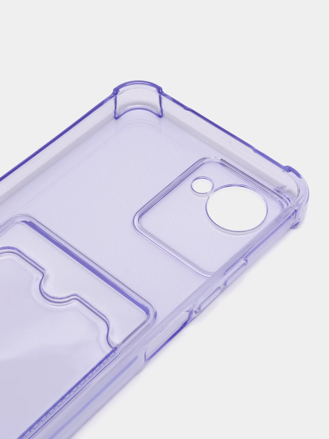 Лавандовый чехол противоударный Realme C30 C30s Narzo 50i Prime Реалми прозрачный карманом для карты