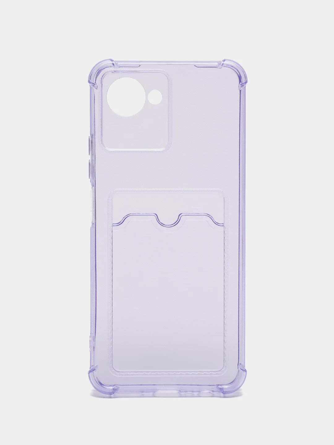 Лавандовый чехол противоударный Realme C30 C30s Narzo 50i Prime Реалми прозрачный карманом для карты