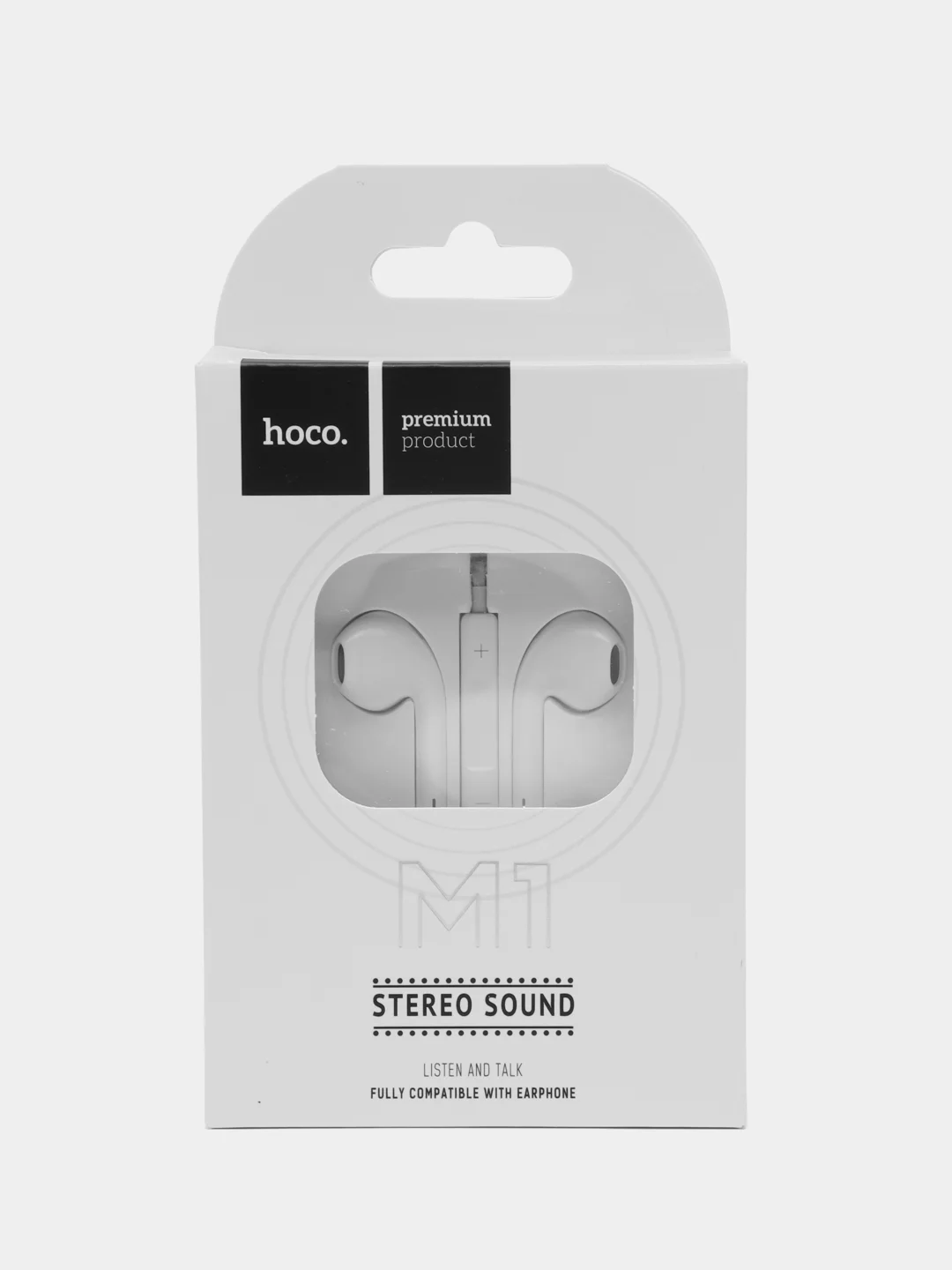 Белый наушники проводные hoco M1 Original Jack 3.5mm с микрофоном, 120 см