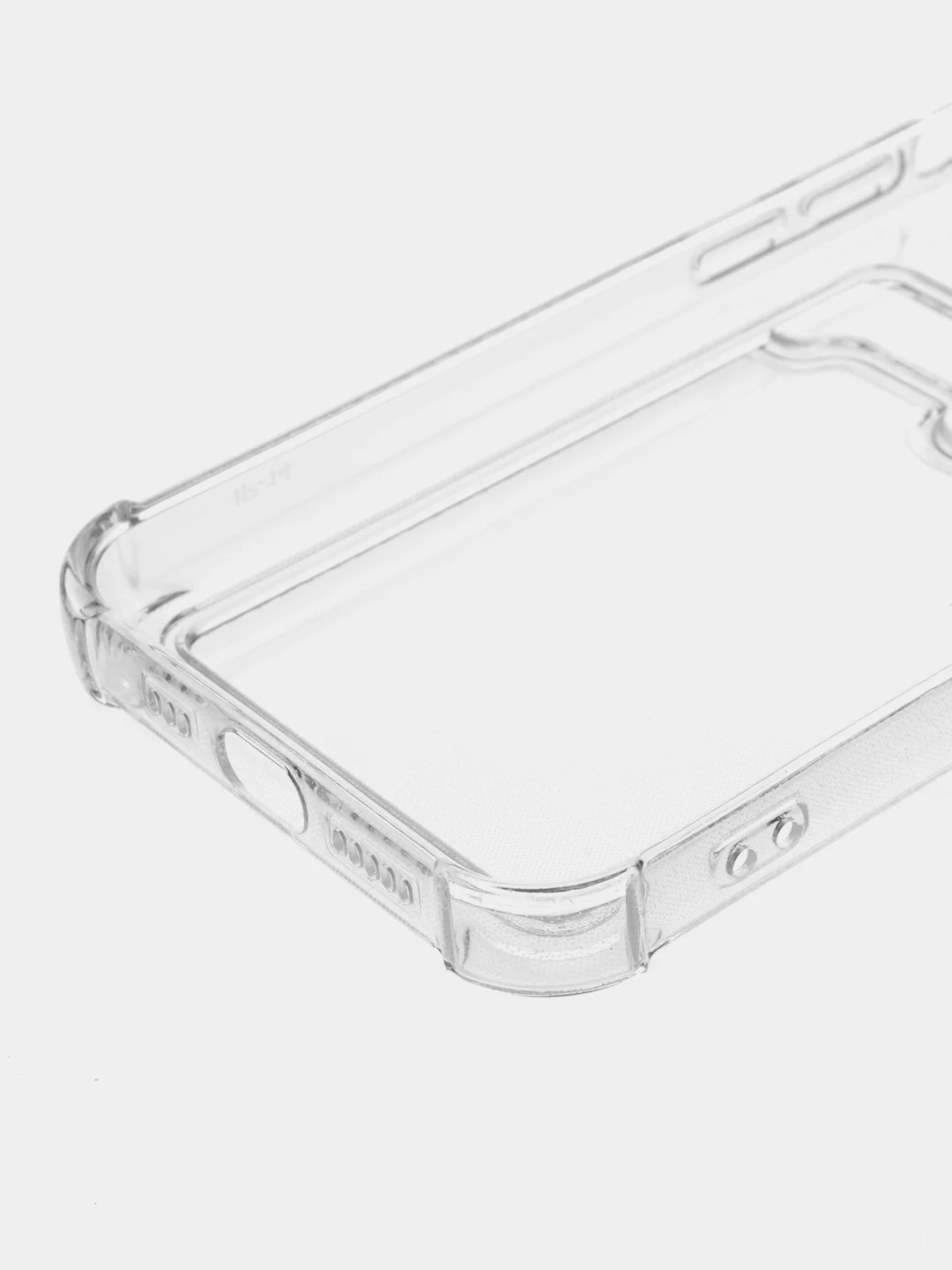 Прозрачный чехол с карманом для карт на iPhone 14, противоударный, с защитой углов