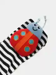 Белый носочки для новорожденных с игрушкой, с браслетами, детские нескользящие носки