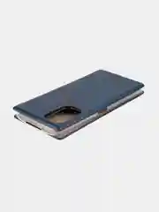 Синий чехол-книжка КАРТОФАН на Tecno Camon 19 и 19Pro, с функцией подставки и карманом, экокожа