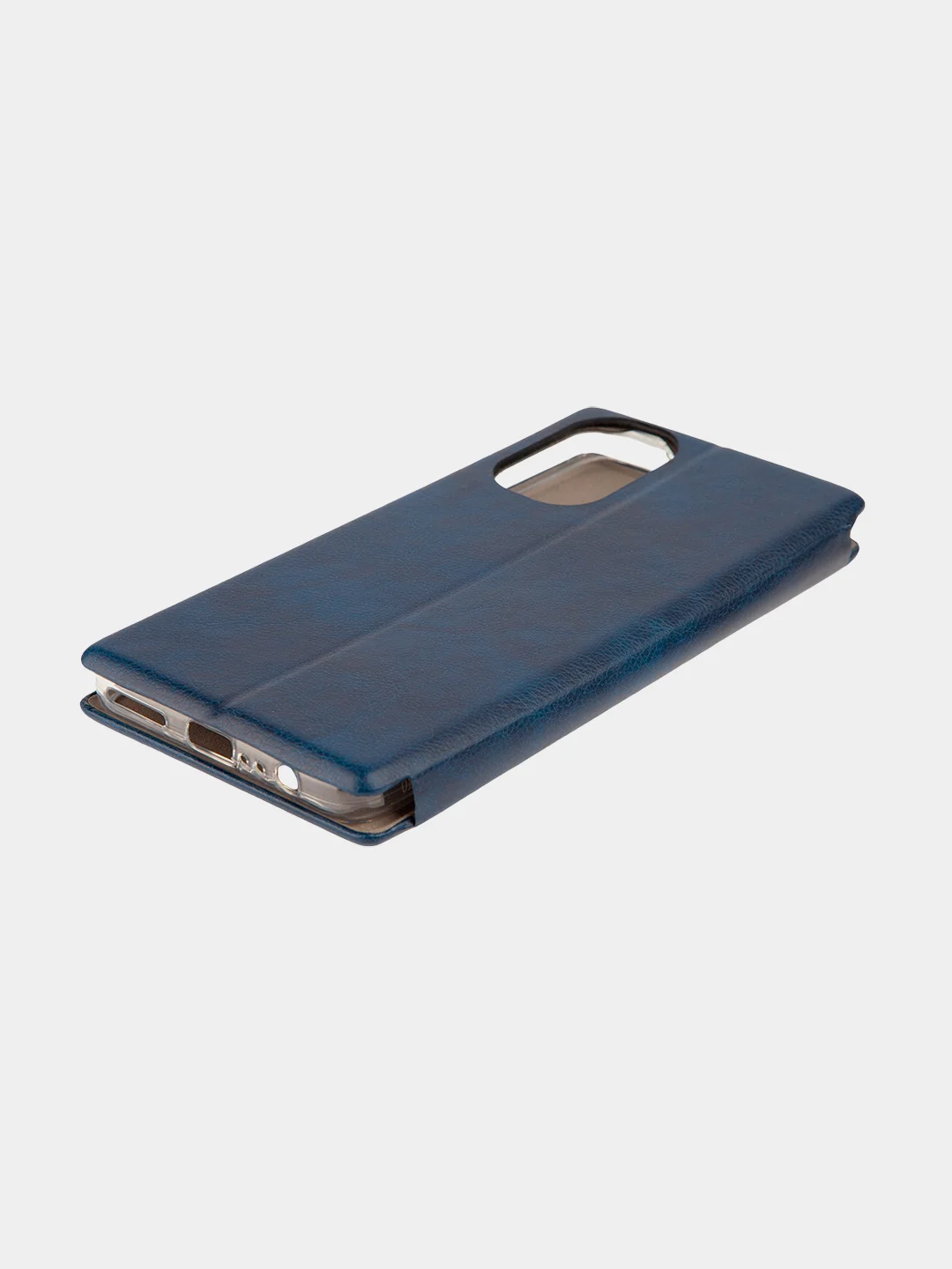 Синий чехол-книжка КАРТОФАН на Tecno Camon 19 и 19Pro, с функцией подставки и карманом, экокожа