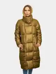 Золотой куртка женская, зимняя, удлиненная, без капюшона