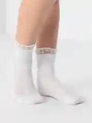 Носки для девочек с рюшей, белые