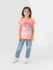 Пастельно-коралловый футболка детская для девочки, 100% хлопок, 8 - 12 лет