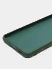 Тёмно-зелёный чехол силиконовый Silicone Cover для Samsung Galaxy S21 FE, Самсунг Галакси С21 ФЕ