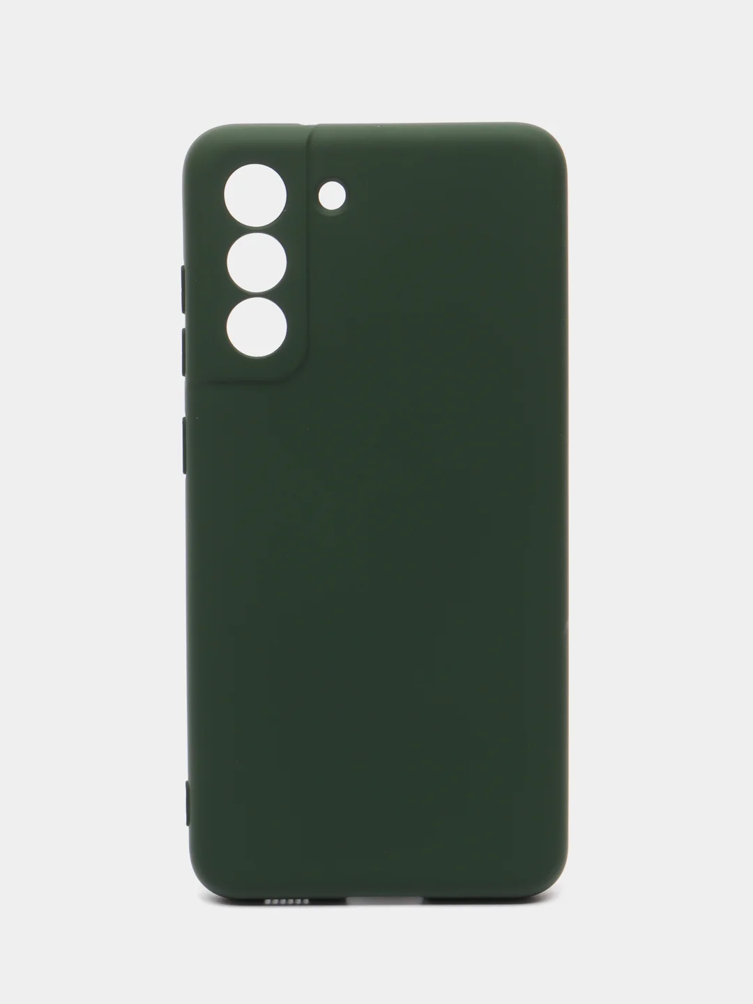 Тёмно-зелёный чехол силиконовый Silicone Cover для Samsung Galaxy S21 FE, Самсунг Галакси С21 ФЕ