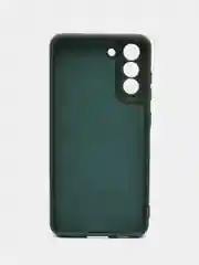 Тёмно-зелёный чехол силиконовый Silicone Cover для Samsung Galaxy S21 FE, Самсунг Галакси С21 ФЕ