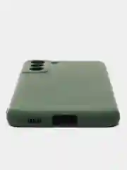 Тёмно-зелёный чехол силиконовый Silicone Cover для Samsung Galaxy S21 FE, Самсунг Галакси С21 ФЕ