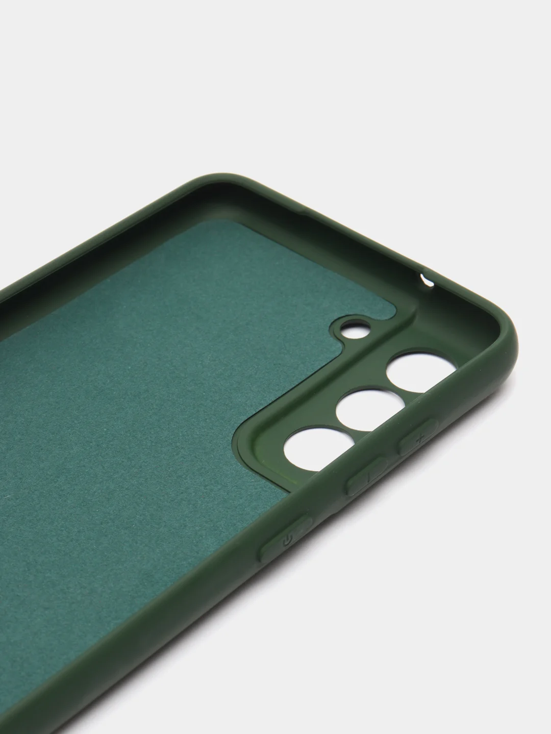 Тёмно-зелёный чехол силиконовый Silicone Cover для Samsung Galaxy S21 FE, Самсунг Галакси С21 ФЕ