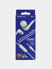 Серый металлик наушники с микрофоном Borofone с разъёмом 3.5 Jack