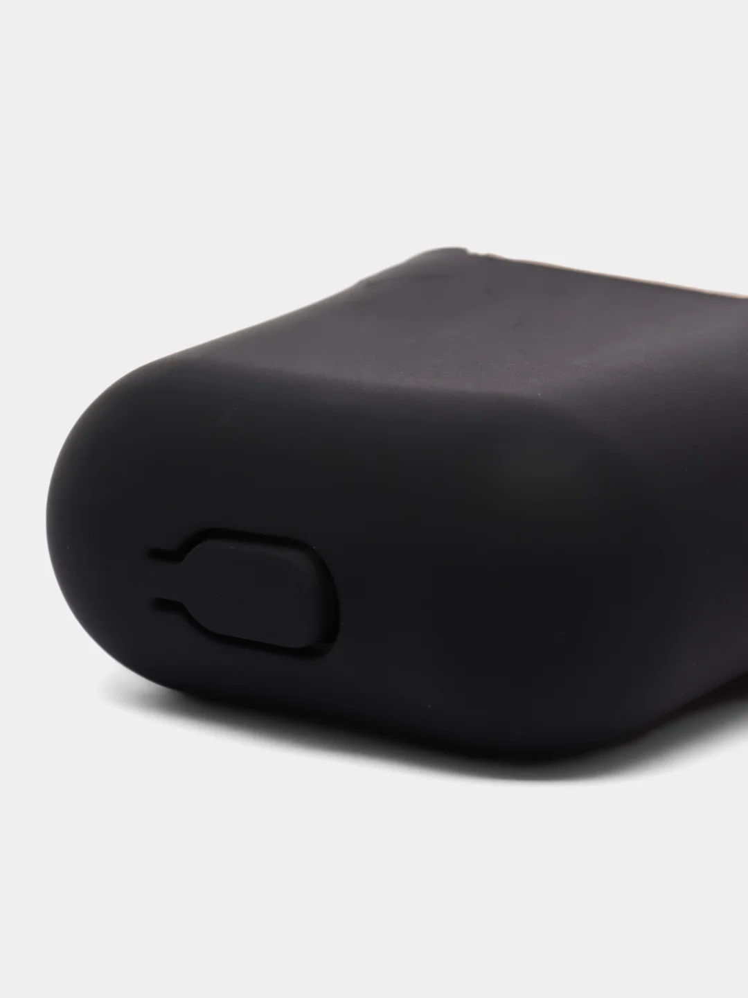 Черный чехол для беспроводных наушников AirPods 1/2 (с карабином)силиконовый