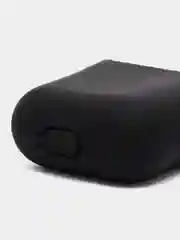 Черный чехол для беспроводных наушников AirPods 1/2 (с карабином)силиконовый