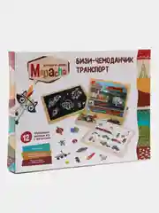 Коричневый доска двусторонняя (бизи-чемоданчик) Транспорт, Дружная семья, Животные, Рыбалка