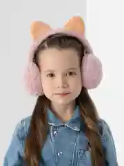 Розовый наушники детские меховые / Наушники зимние с мехом, теплые