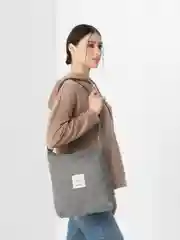 Серый вельветовый шоппер