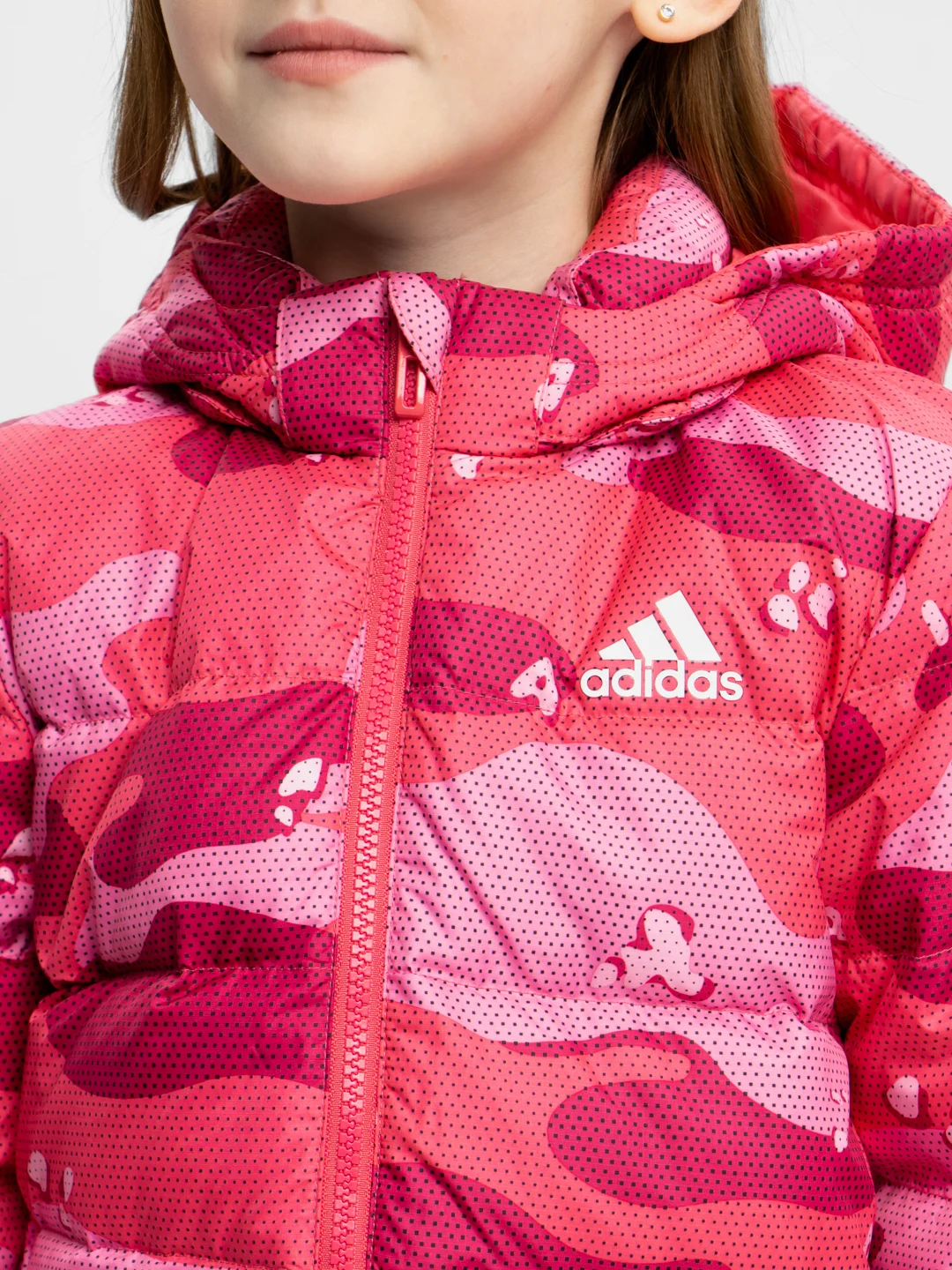 Пуховик для девочки с капюшоном Adidas