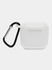Чехол для беспроводных наушников AirPods 1/2 (с карабином)силиконовый