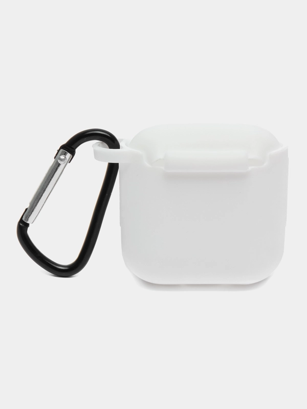 Чехол для беспроводных наушников AirPods 1/2 (с карабином)силиконовый