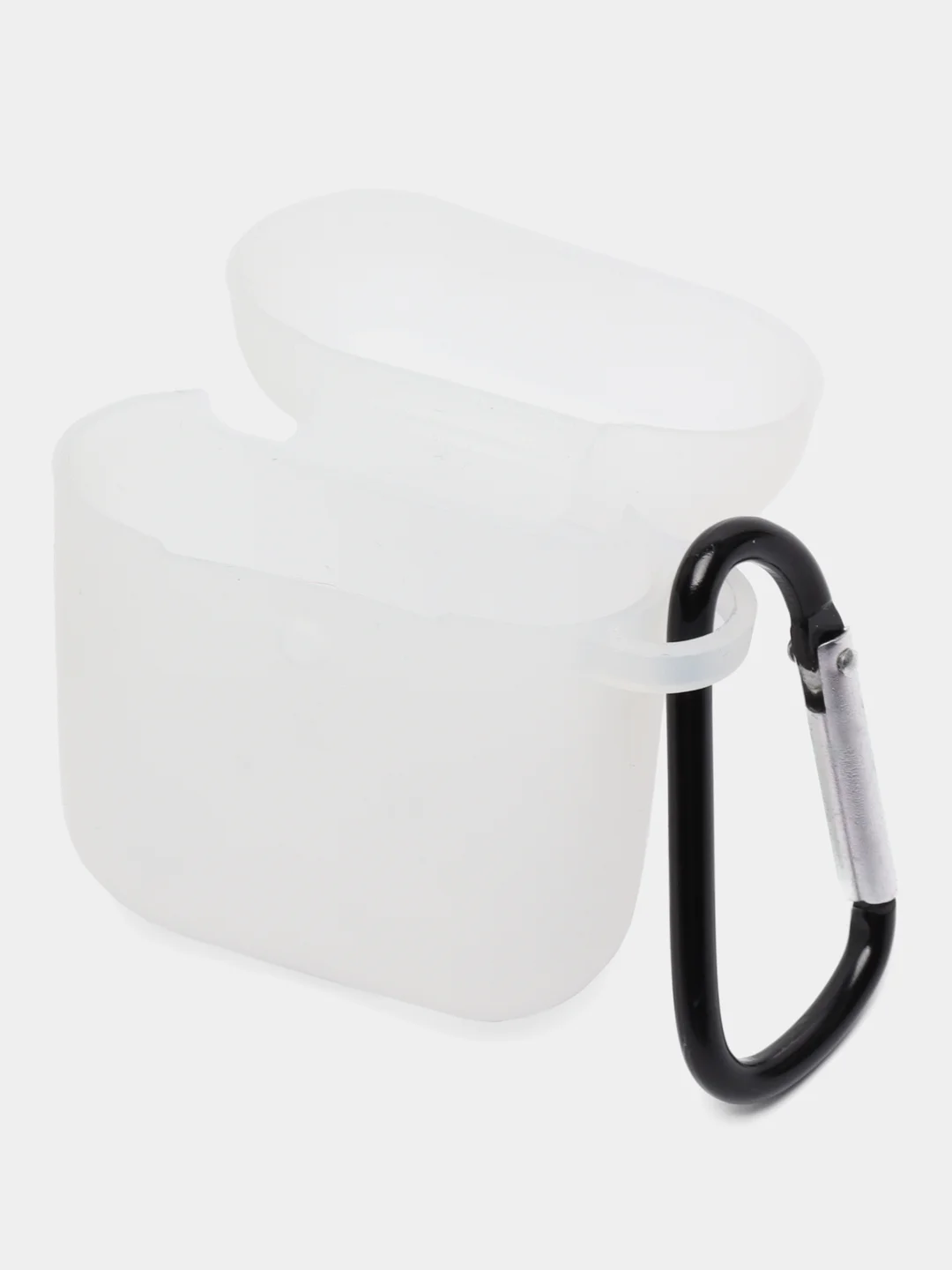 Прозрачный чехол для беспроводных наушников AirPods 1/2 (с карабином)силиконовый