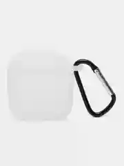 Прозрачный чехол для беспроводных наушников AirPods 1/2 (с карабином)силиконовый
