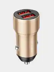 Золотой автомобильное зарядное устройство Borofone BZ19 2.4A, для Lightning / Micro-USB / Type-C