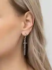 Серебряный серьги кресты, моносерьга