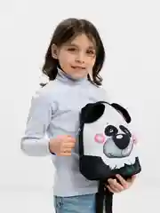 Черный рюкзак детский со зверятами