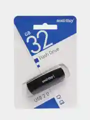 Черный флеш-накопитель SmartBuy, флешка USB 2.0, 8, 16, 32, 64 ГБ