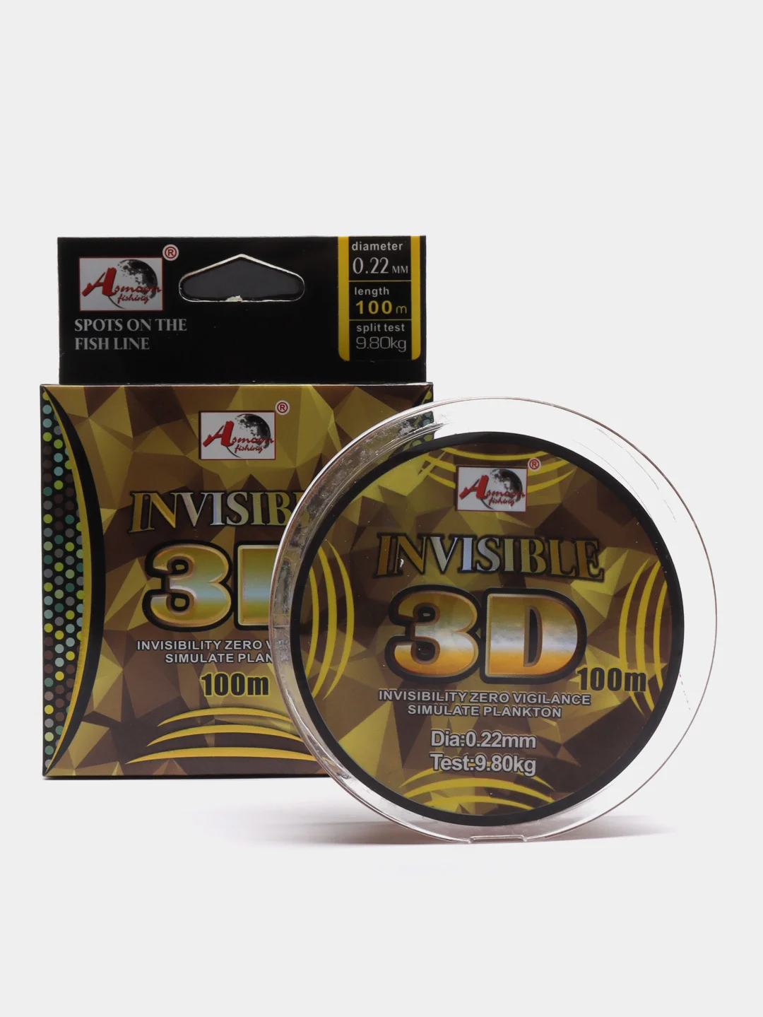 Зелёный хаки леска INVISIBLE 3D, 100 м, от 0,08-0,25