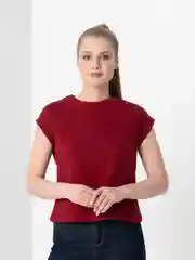 Вишнёвый футболка женская, с укороченным рукавом