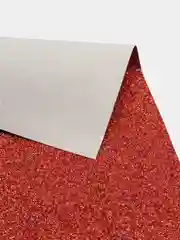 Алый кожзам с мелкими блестками, искусственная кожа