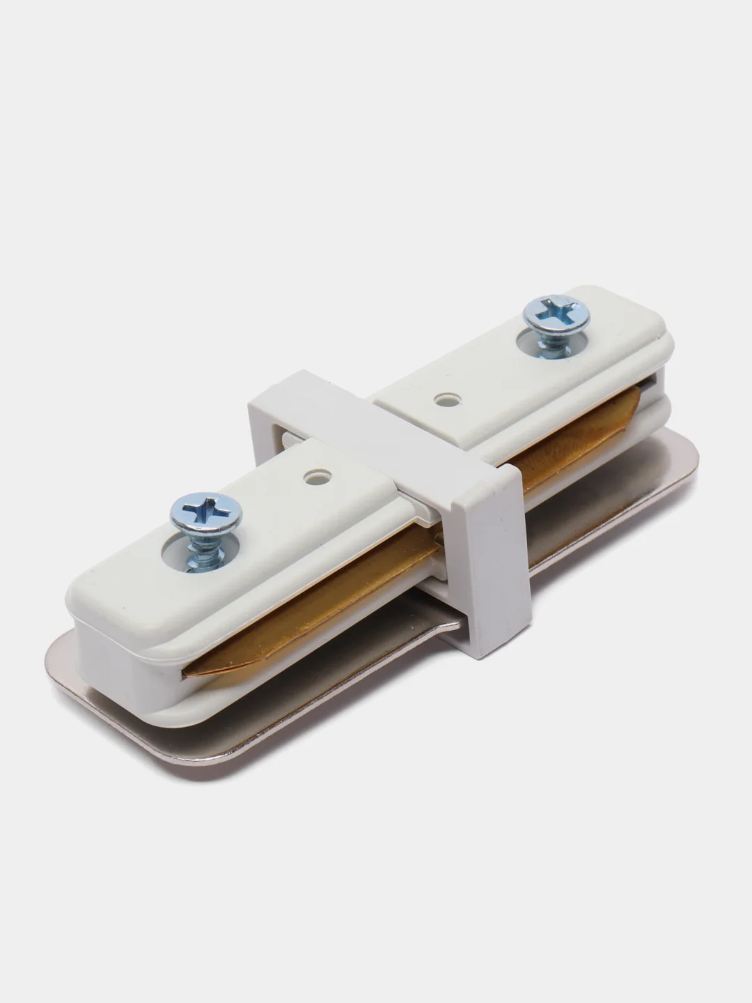 Белый коннектор I-образный JazzWay PTR CI-BL, накладной, шинопровод, черный