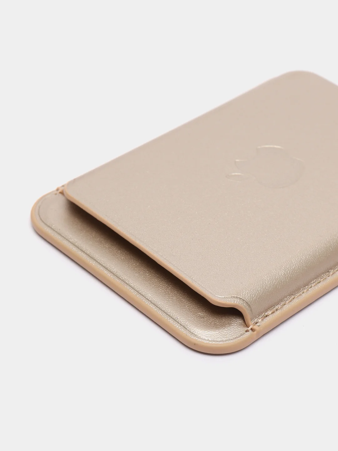 Золотой кошелек из эко-кожи для карт MagSafe Leather Wallet на iPhone 12, 13 ProMax