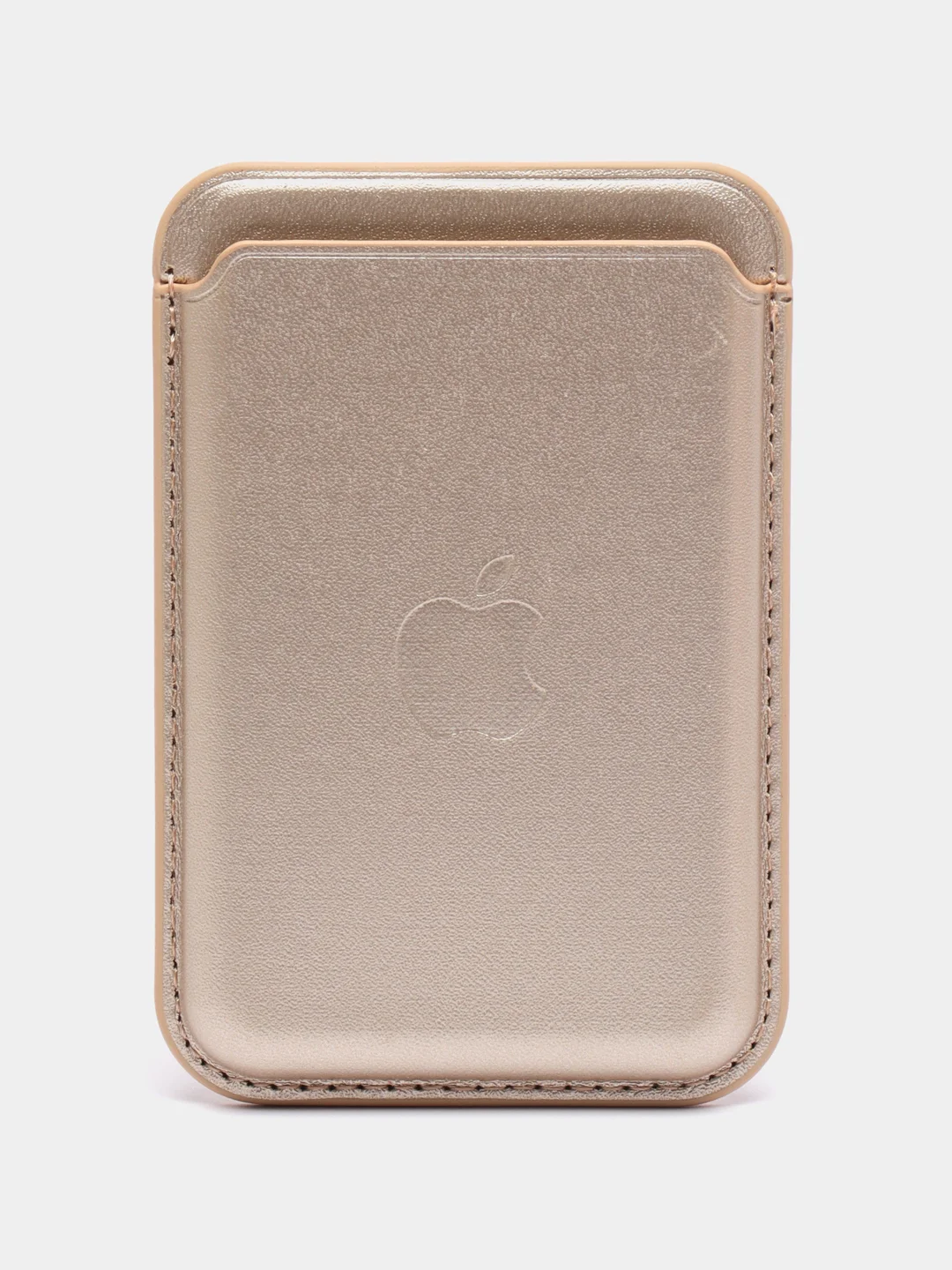 Золотой кошелек из эко-кожи для карт MagSafe Leather Wallet на iPhone 12, 13 ProMax