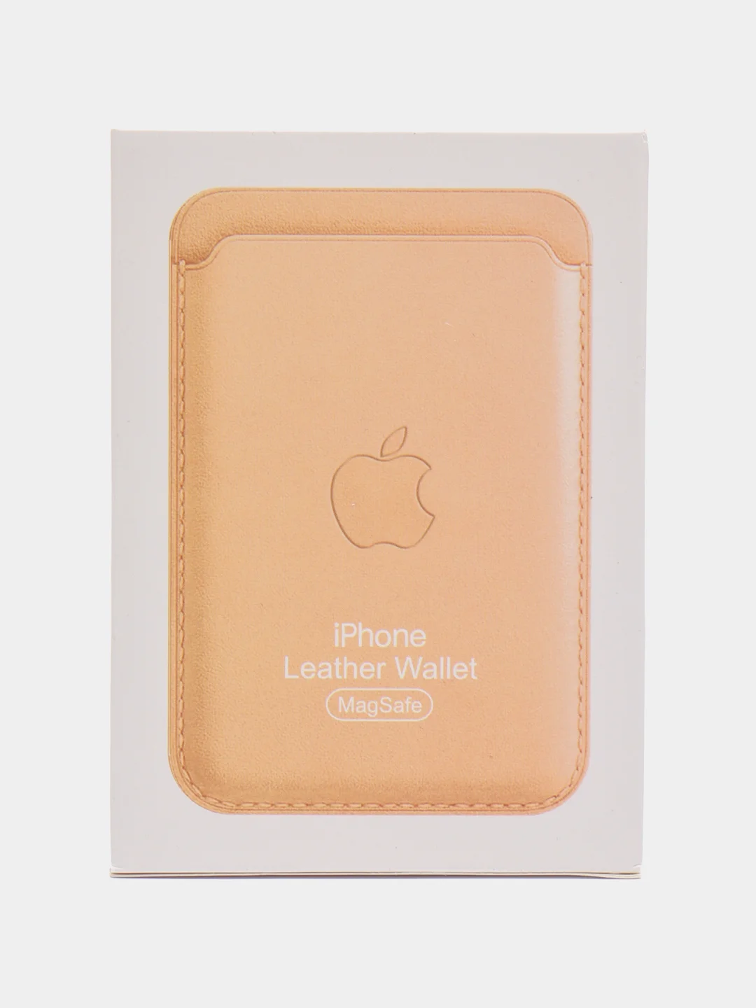 Золотой кошелек из эко-кожи для карт MagSafe Leather Wallet на iPhone 12, 13 ProMax