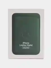 Зеленый кошелек из эко-кожи для карт MagSafe Leather Wallet на iPhone 12, 13 ProMax