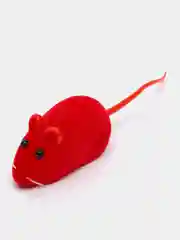 Красный мышка-игрушка для кошки велюровая, с пищалкой