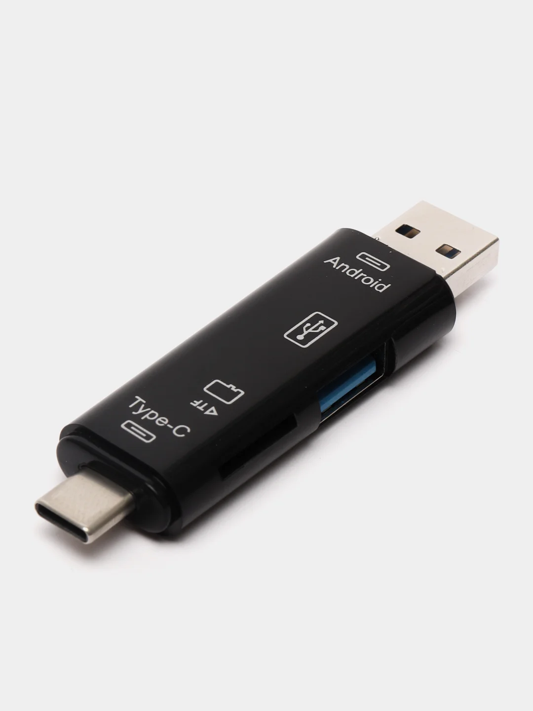 Белый картридер USB, TF, MicroSD, Type-C, переходник, адаптер для гаждетов