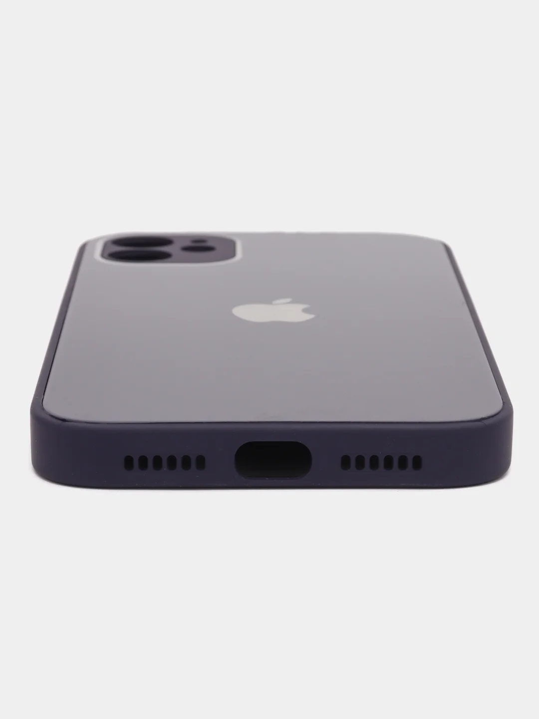 Индиго чехол для iPhone 11, силиконовый, со стеклянной панелью