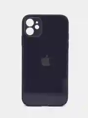 Индиго чехол для iPhone 11, силиконовый, со стеклянной панелью