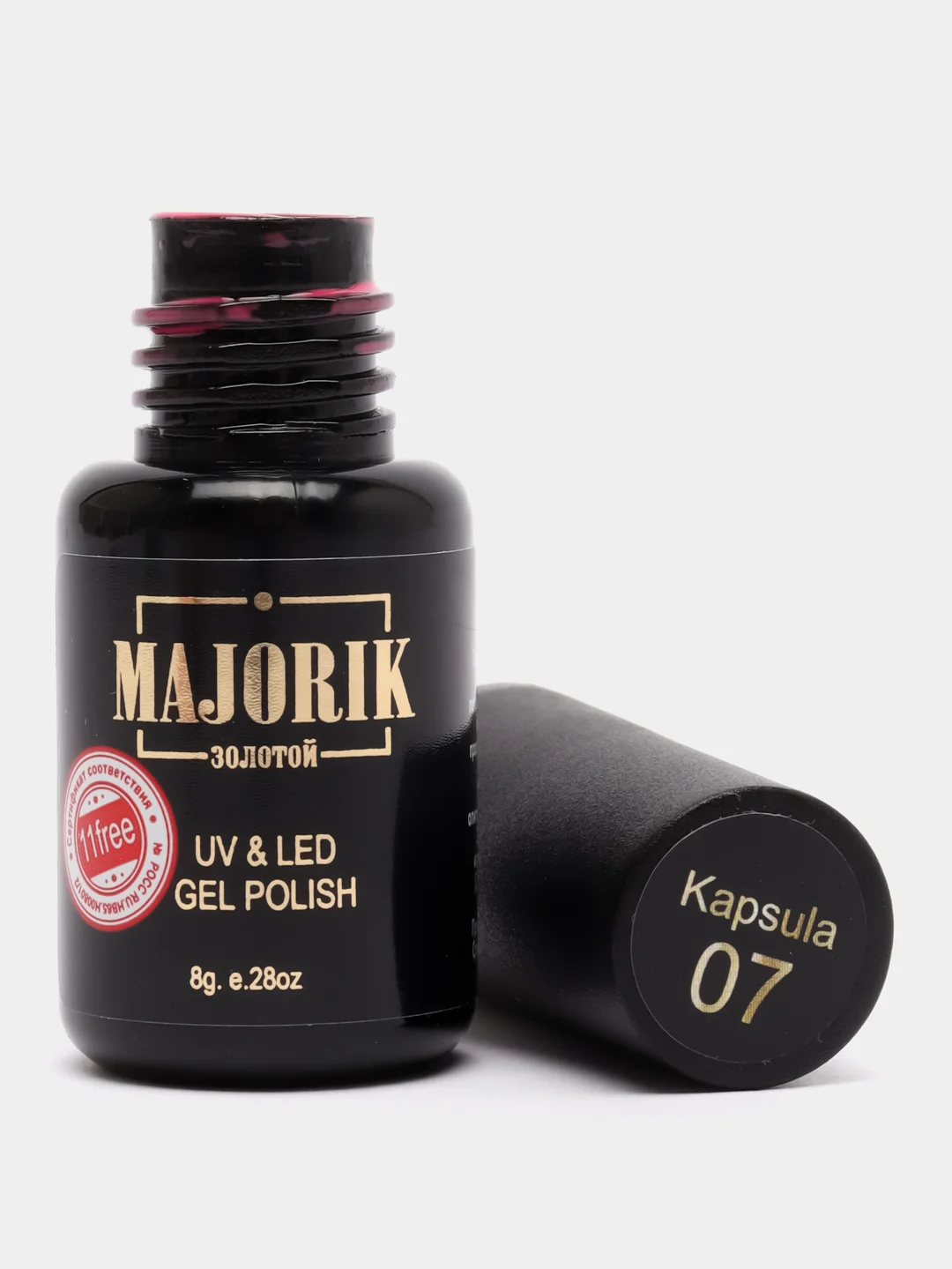 Вишнёвый гель лак для ногтей Majorik Kapsula 07, 8г ярко розовый лак для маникюра и педикюра