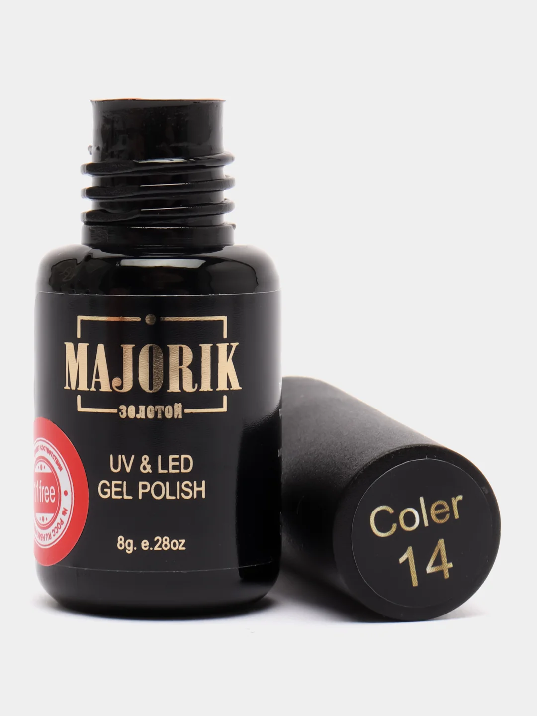 Пастельно-коралловый гель-лак, гель лак для ногтей Majorik Coler 14, 8гр