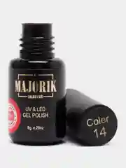 Пастельно-коралловый гель-лак, гель лак для ногтей Majorik Coler 14, 8гр