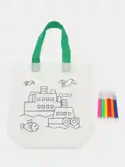 Желтый шоппер детский DIY, с набором маркеров