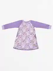 Лавандовый платье для девочек, длинный рукав, футер 2-х нитка