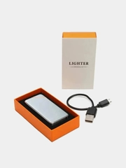 Электронная импульсная зажигалка USB Plazma, Металлическая, с сенсорным управлением LED